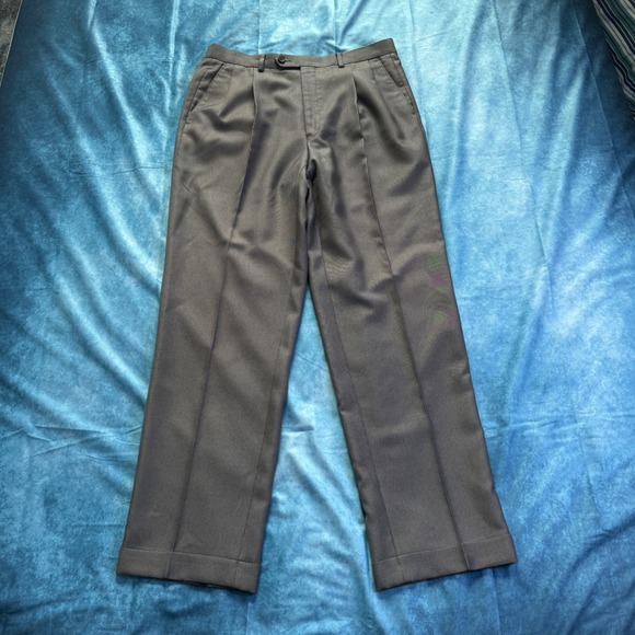 Lauren Ralph Lauren Other - Lauren Ralph Lauren Mens 34x32 Grey Pleated Cuffed Dress Pants Micro Houndstooth